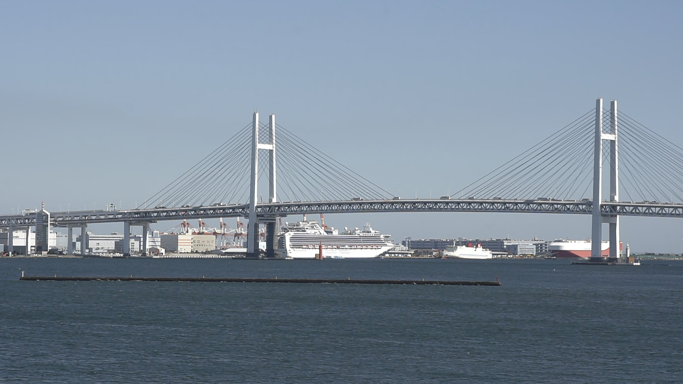 cruise ship Diamond Princess was in quarantine in February 2020 and anchored at the Daikoku Pier in Yokohama, Japan