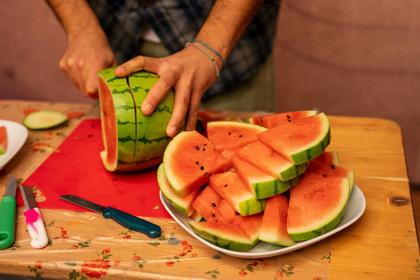 Eine geschnittene Wassermelone