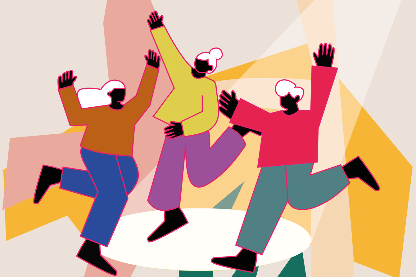 Illustration von tanzenden Menschen 