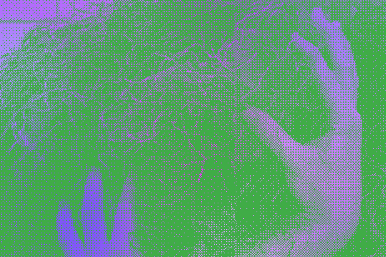 Abstraktes Bild in lila und grün
