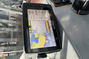 A display shows various data provided by a sensor technology tool deployed in the ocean.