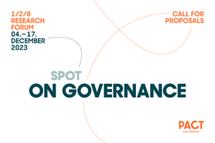 Grafik mit dem Titel: 1/2/8 Research Forum Spot on Governance